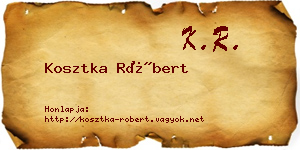 Kosztka Róbert névjegykártya